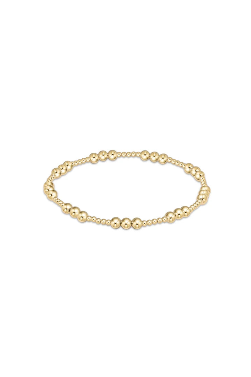 Classic Joy Pattern 4mm Bead Bracelet - Gold