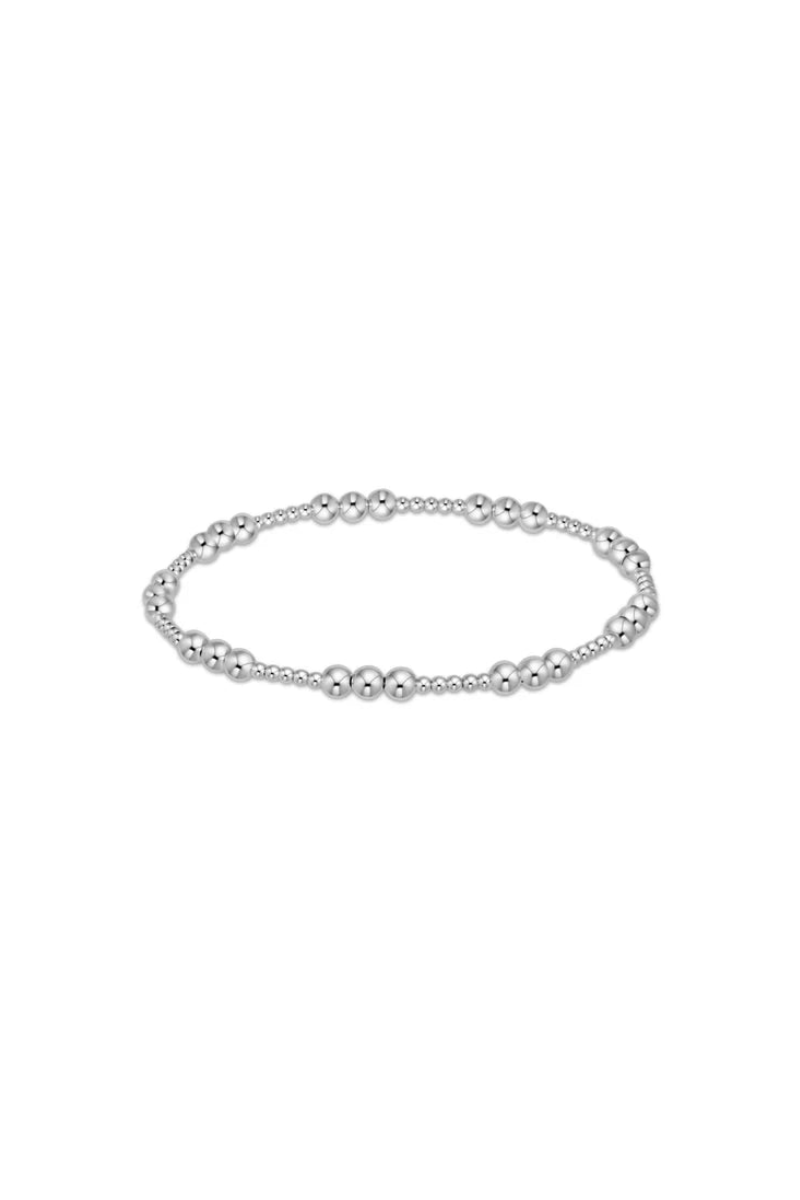 Classic Joy Pattern 4mm Bead Bracelet - Sterling