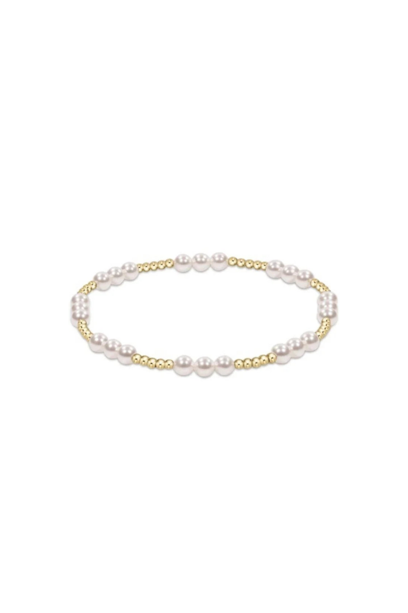 Classic Joy Pattern 4mm Bead Bracelet Pearl