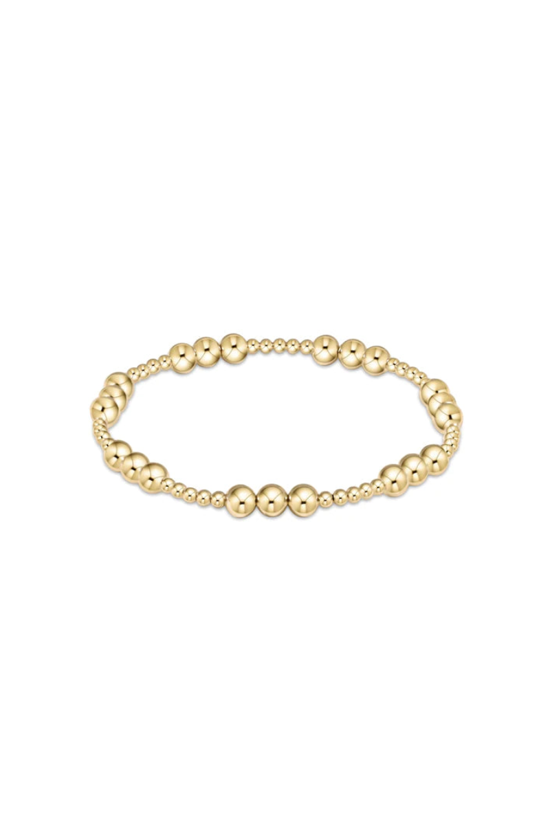 Classic Joy Pattern 5mm Bead Bracelet - Gold