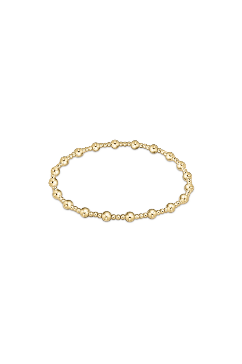 Classic Sincerity Pattern 4mm Bead Bracelet Gold