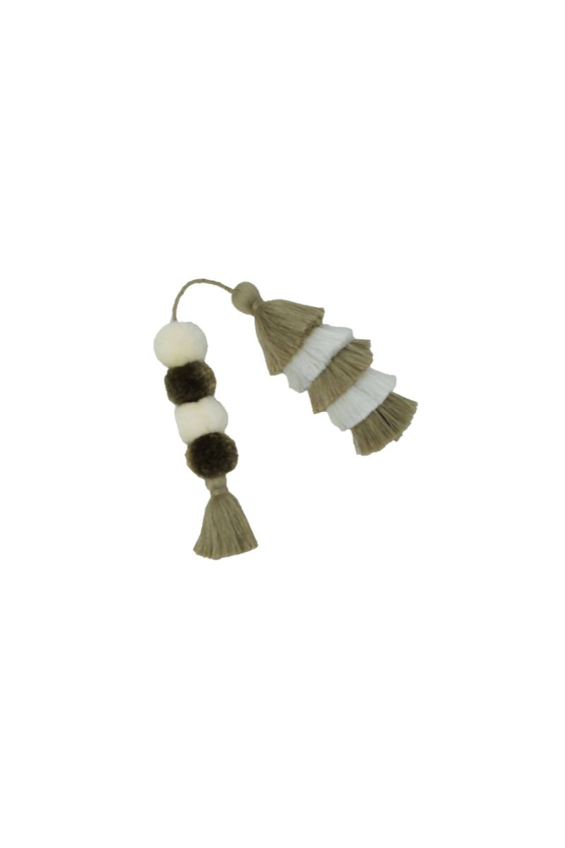 Flair Pom | Beige + White