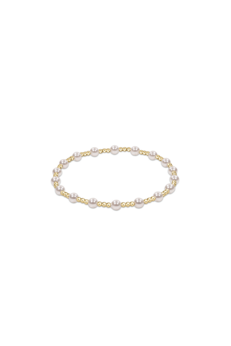 Classic Sincerity Pattern 4mm Bead Bracelet Pearl