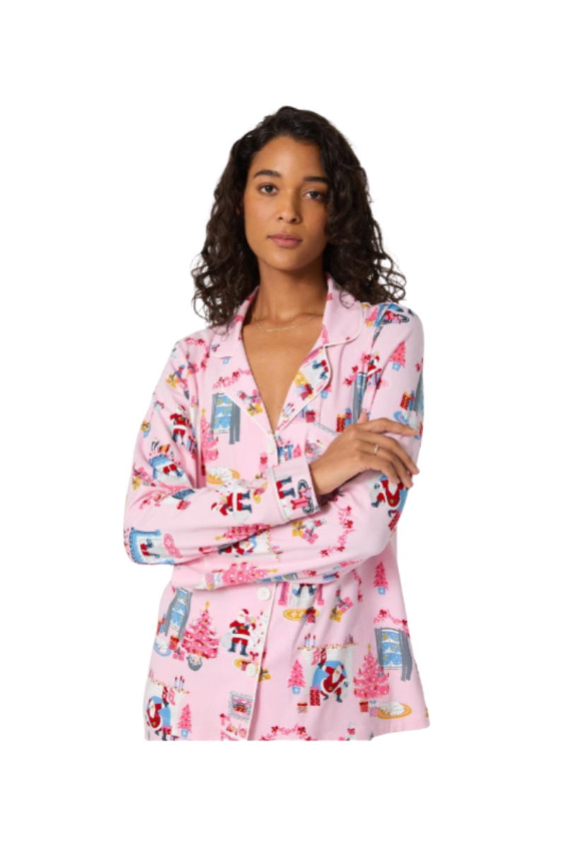 Stretch Santa Must Be Santa Long Sleeve Classic Stretch Jersey Pj Set