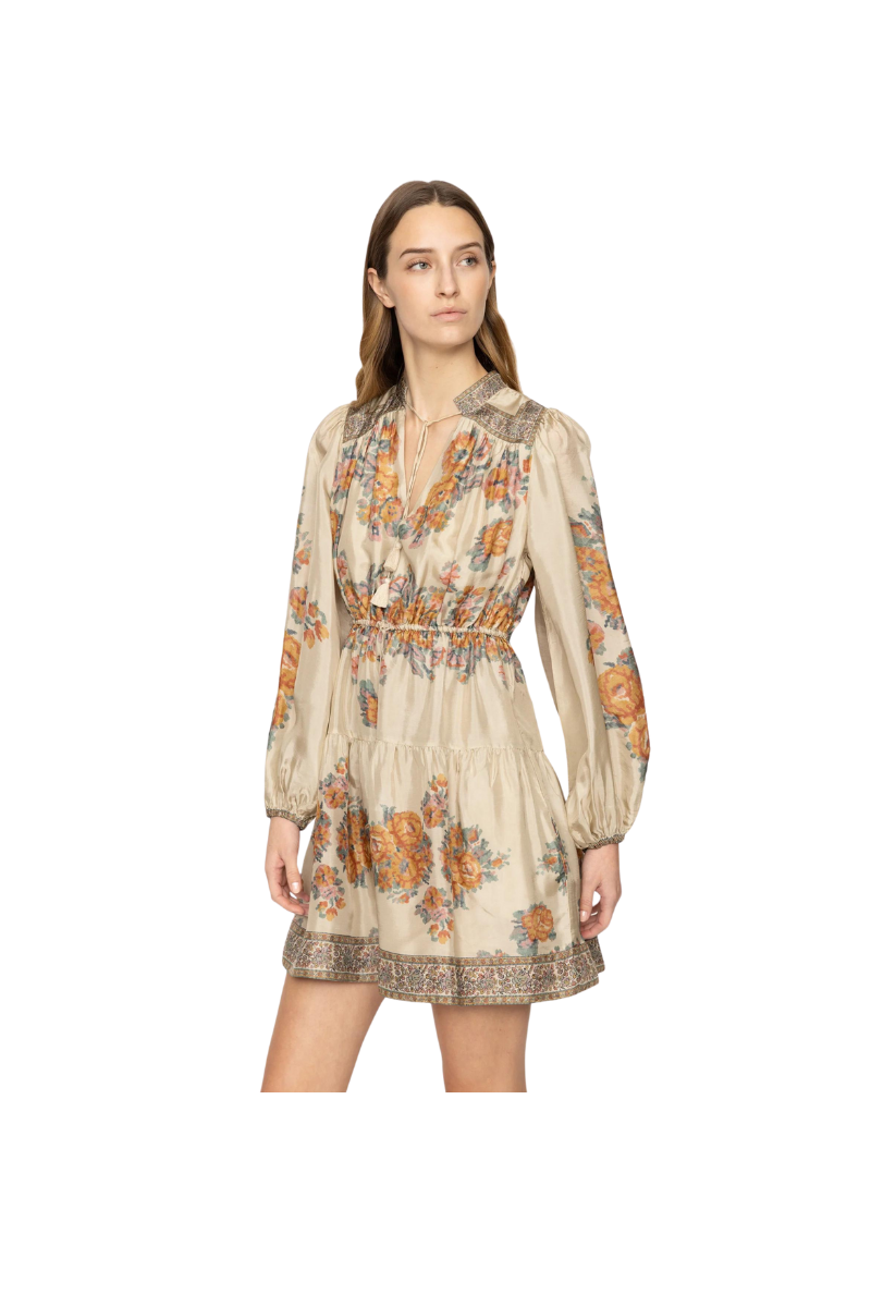 Fiorella Border Print Dress