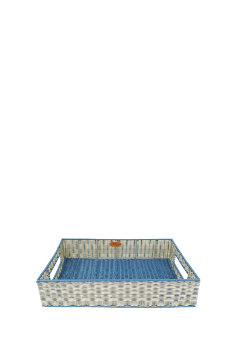 Woven Tray in Fog Blue/Putty/Pearl