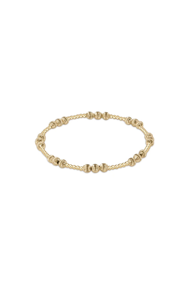 Dignity Joy Pattern 4mm Bead Bracelet Gold