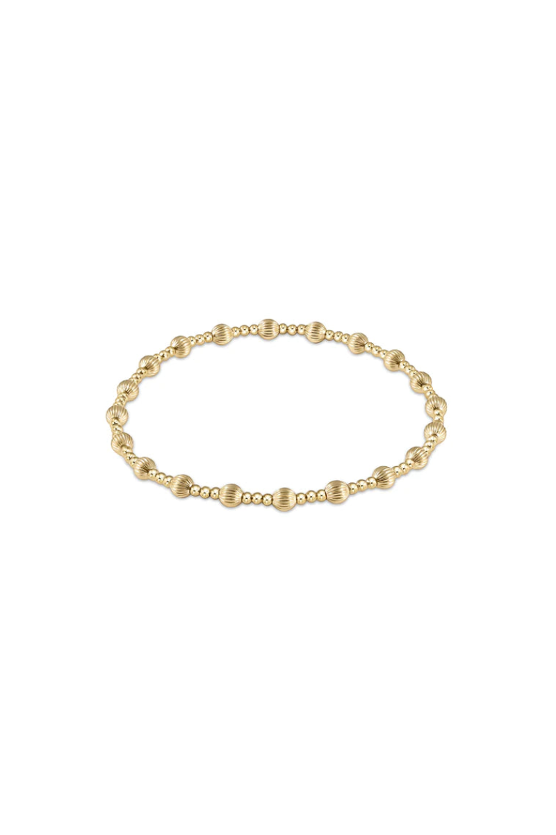 Dignity Sincerity Pattern 4mm Bead Bracelet Gold