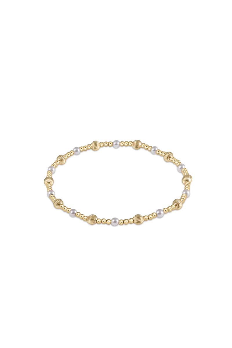 Dignity Sincerity Pattern 4mm Bead Bracelet Pearl