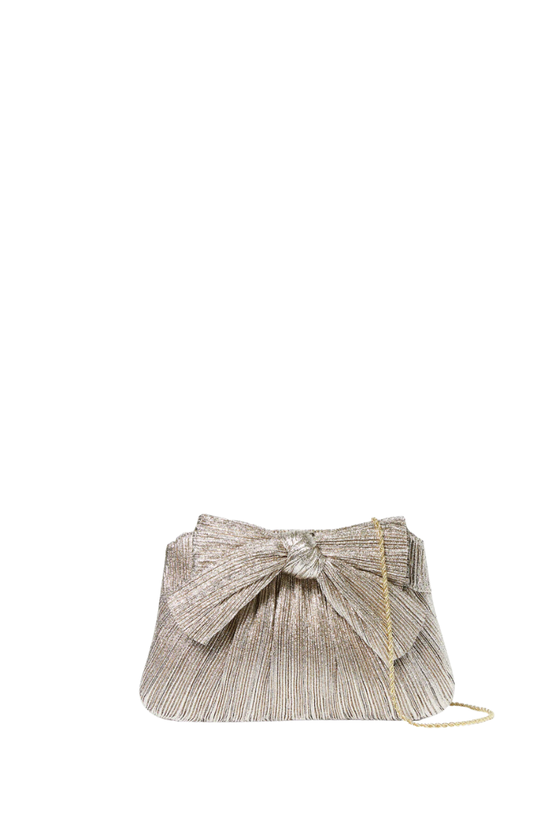 Rayne Pleated Frame Clutch w/Bow