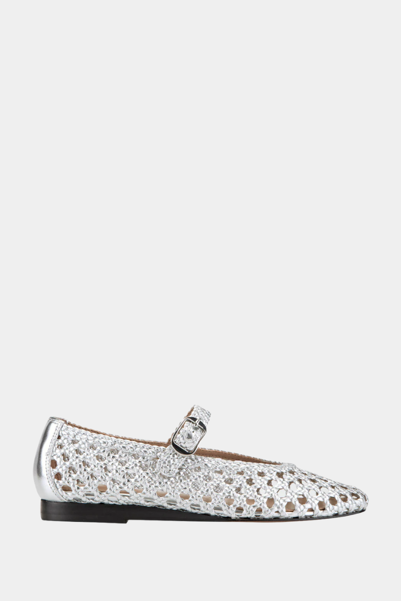 Evonna Woven Leather Mary Jane Ballet Flat
