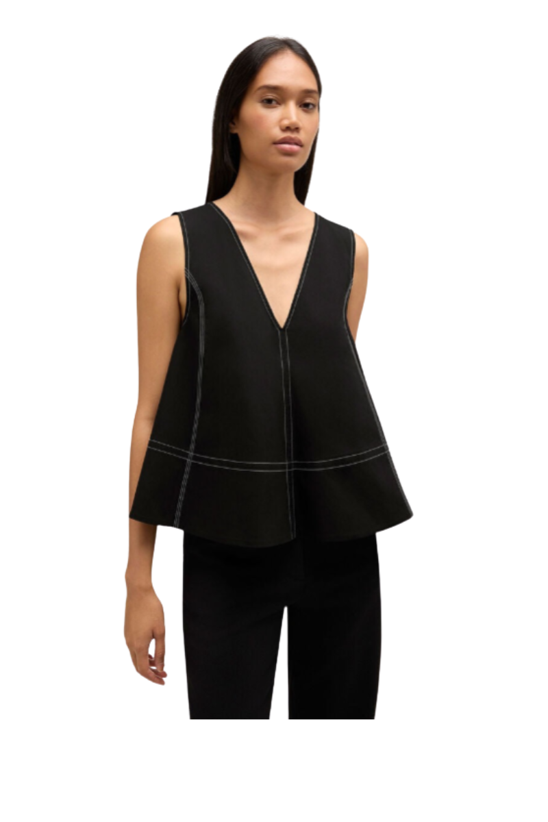 Stretch Cotton A-line Top