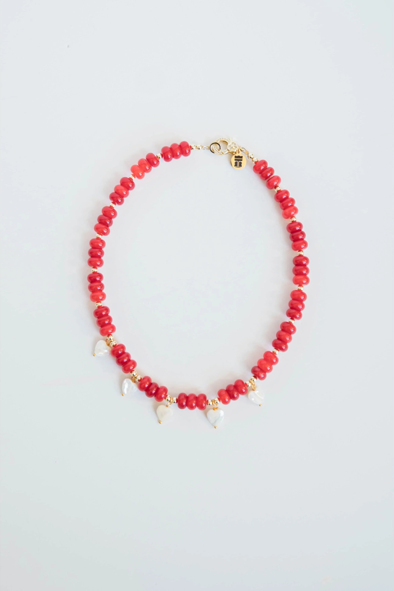 Taylor Reese x The Heartest Yard Shell Heart Jade Necklace