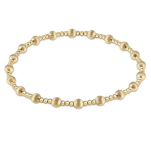 Dignity Sincerity Pattern 4mm Bead Bracelet Gold