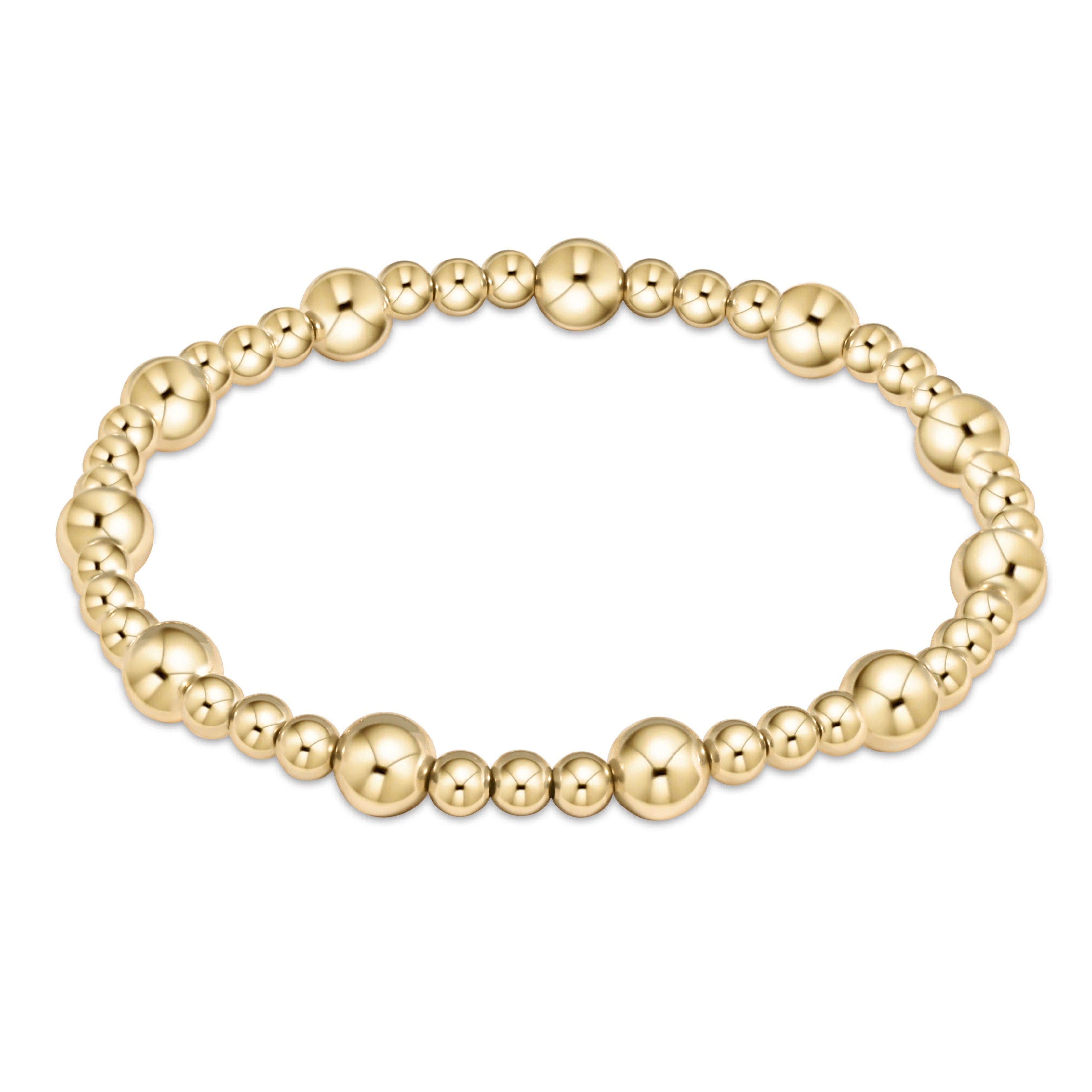 Classic Sincerity Pattern 6mm  Bead Bracelet - Gold