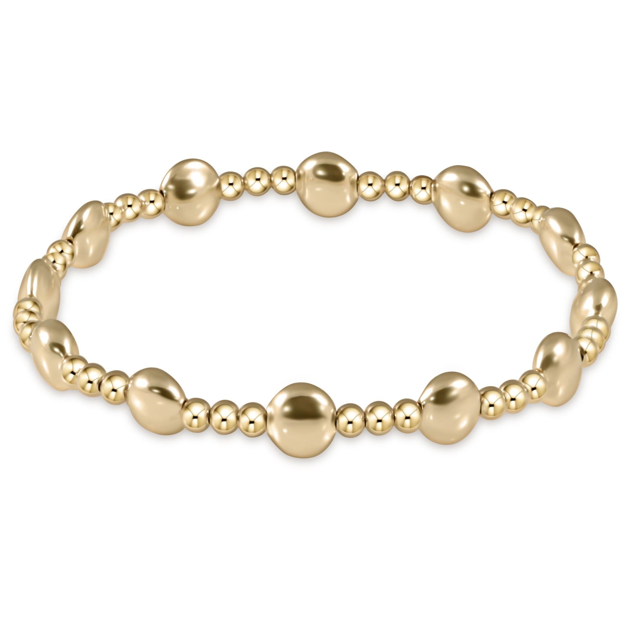 Honesty Gold Sincerity Pattern  6mm Bead Bracelet