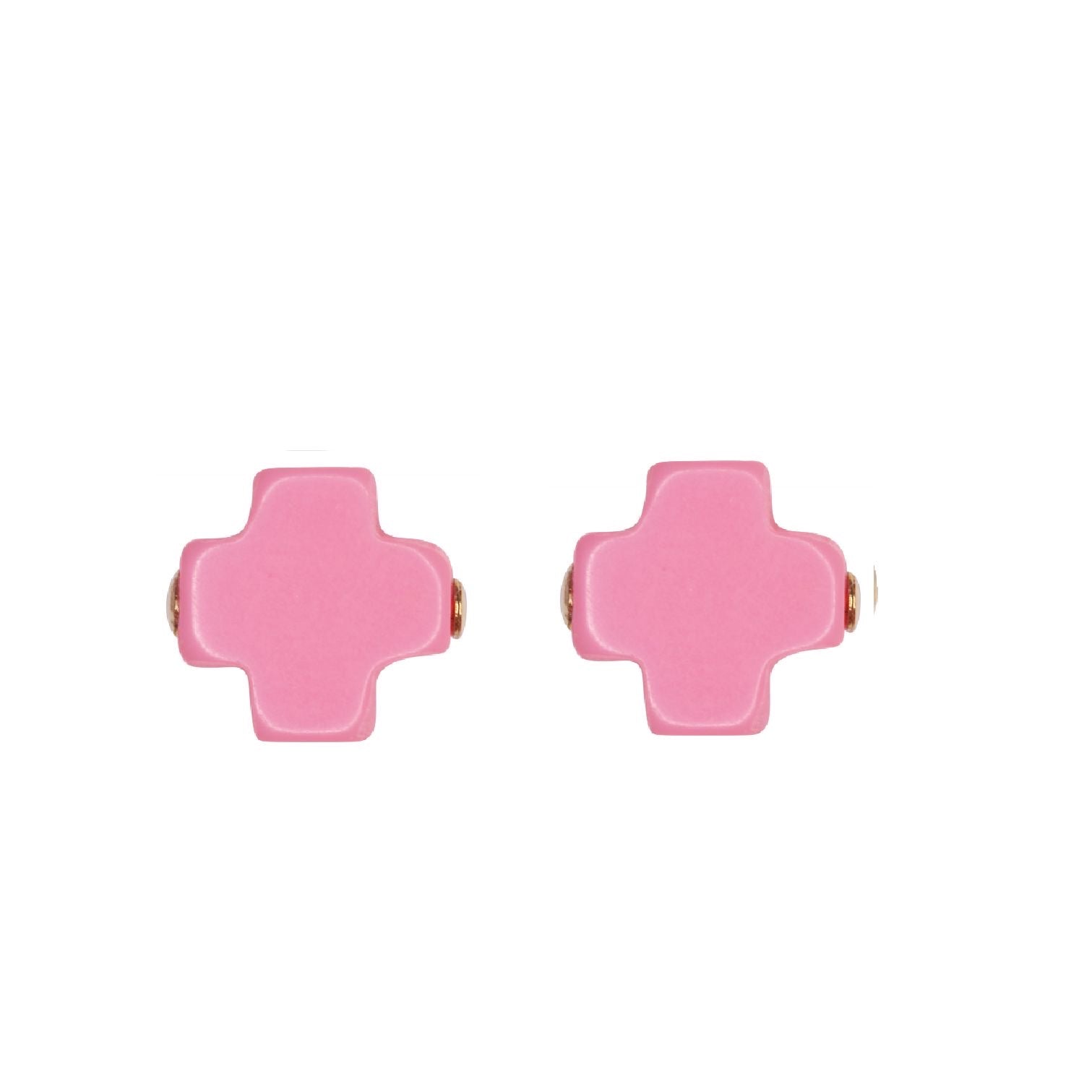 Signature Cross Stud - Bright Pink