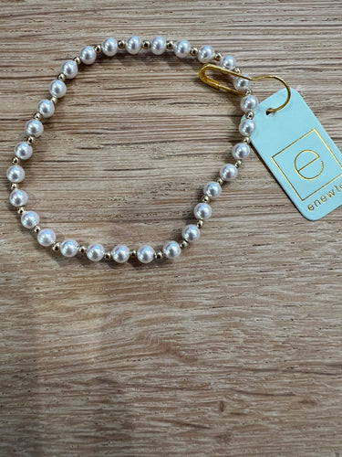 Classic Grateful Pattern 4mm Bead Bracelet Pearl