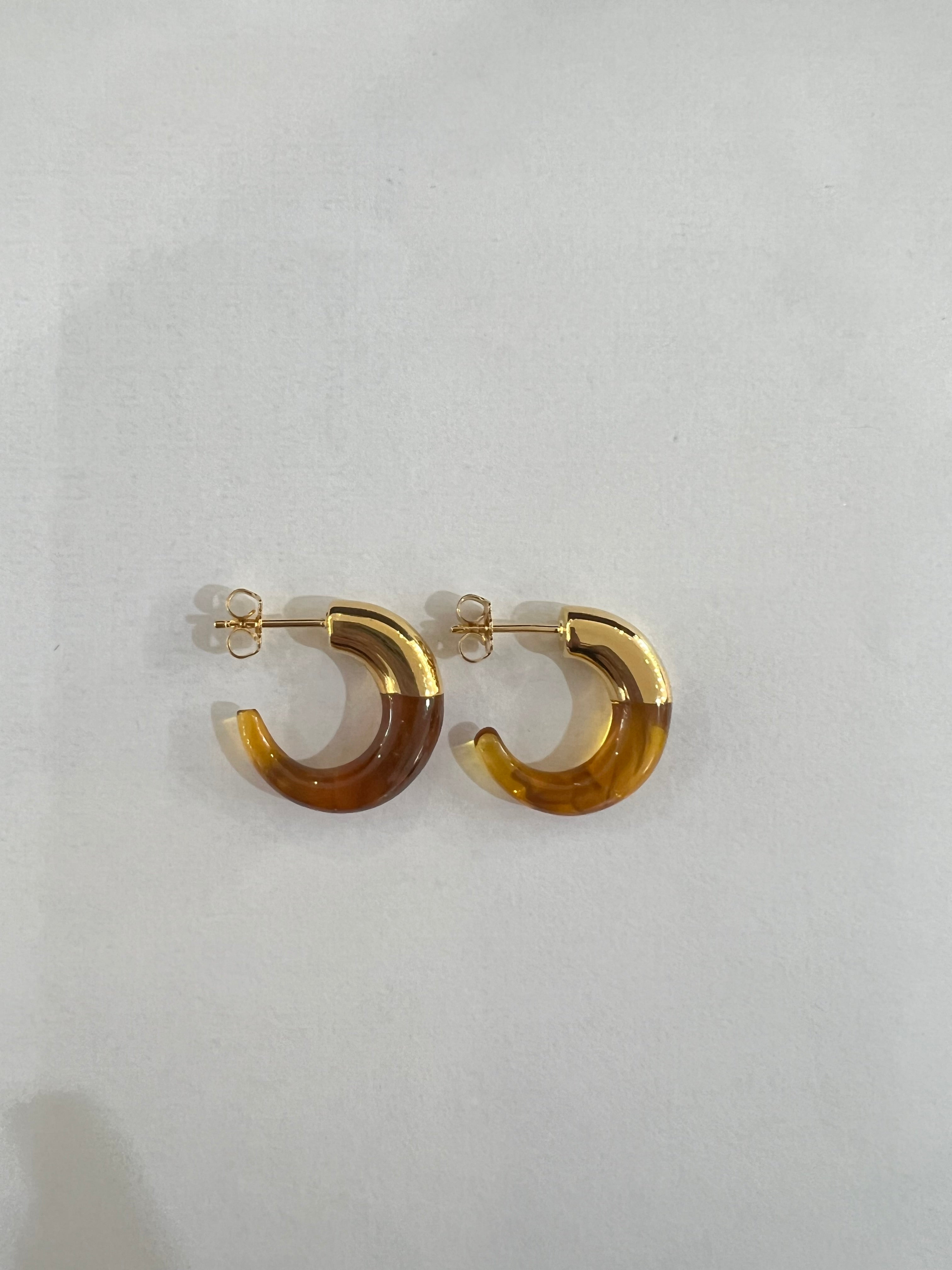 Mini Moon Gold Tortoise Cuff Earrings