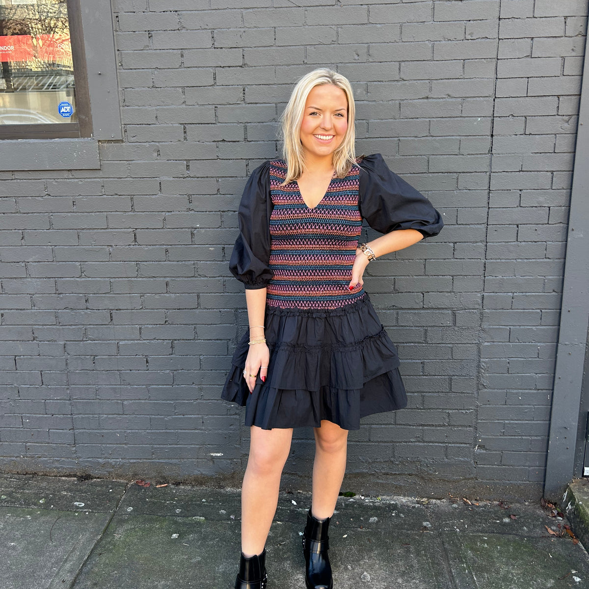 Black Multi Audrey Dress