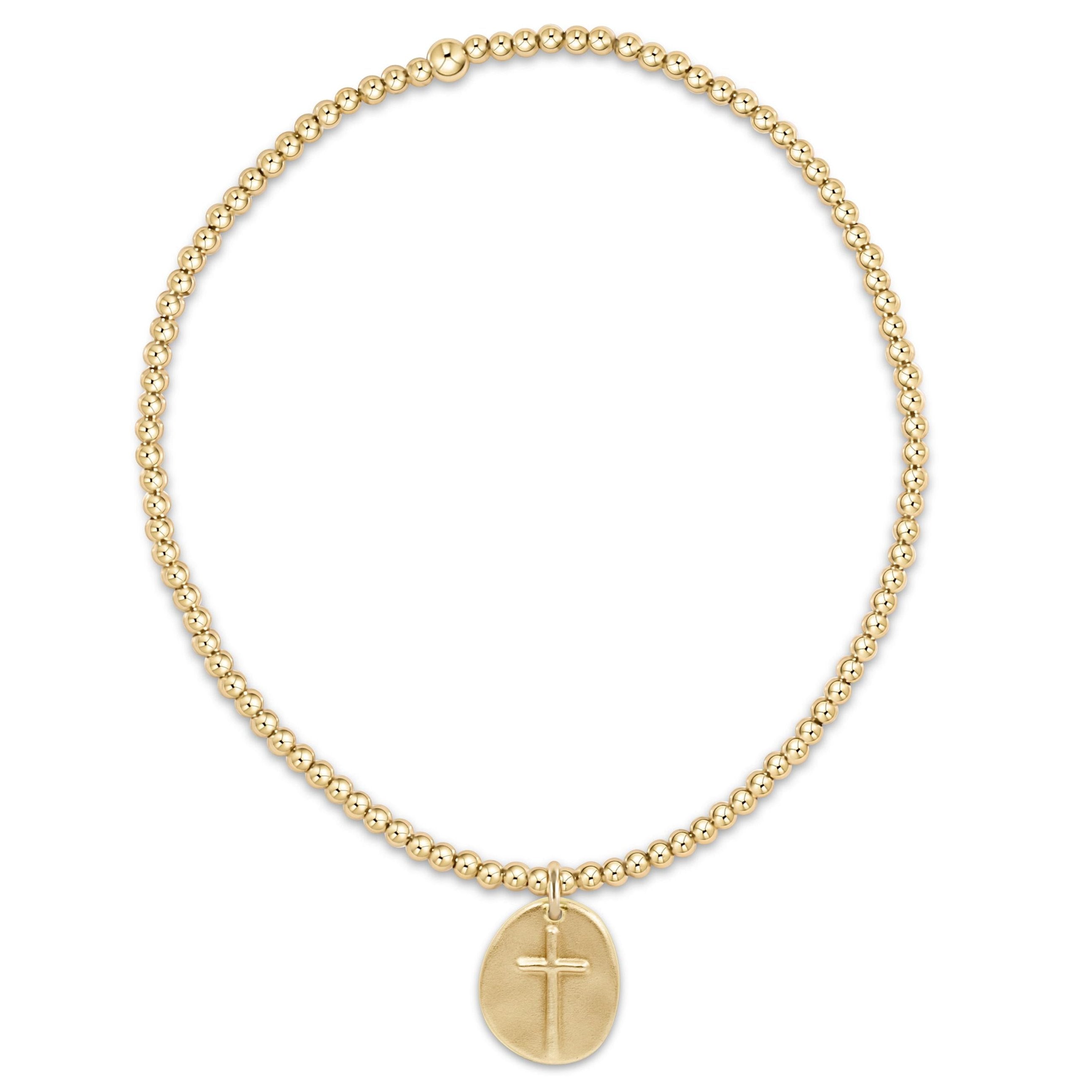 Classic Gold 2mm Bead Bracelet - Inspire Love Small Gold Charm