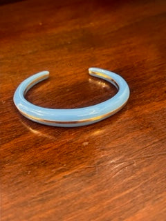 Gold Sky Blue Cuff Bracelet