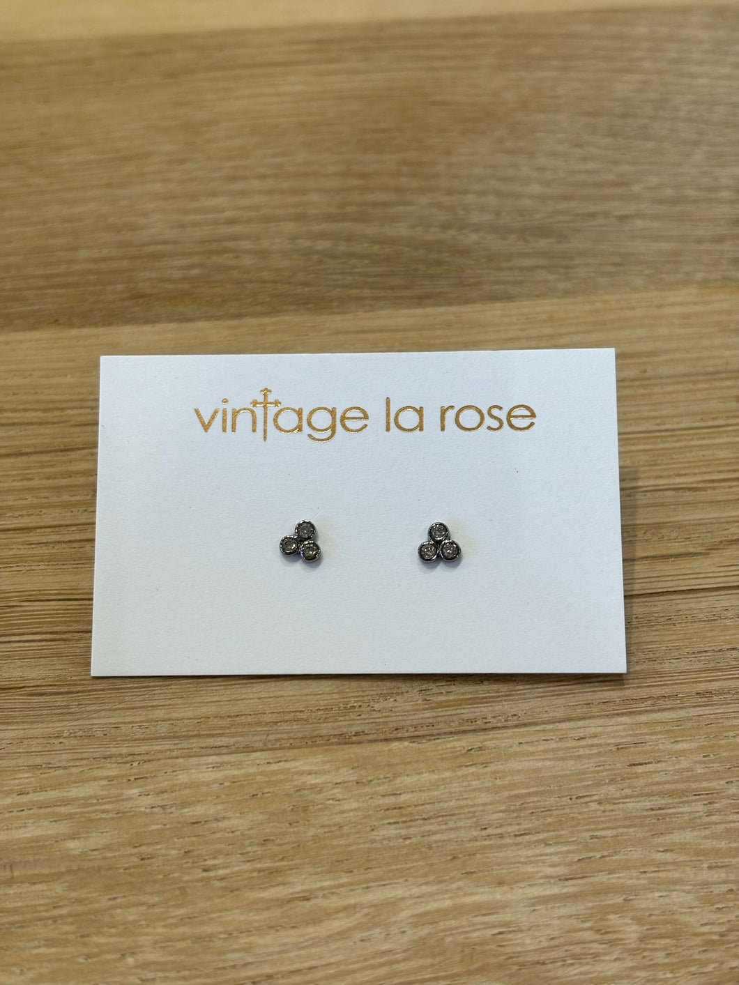 Vintage La Rose Mini 3 Dot Studs (VE289)