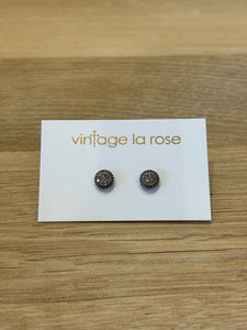 Vintage La Rose Pave Button Studs (VE285)