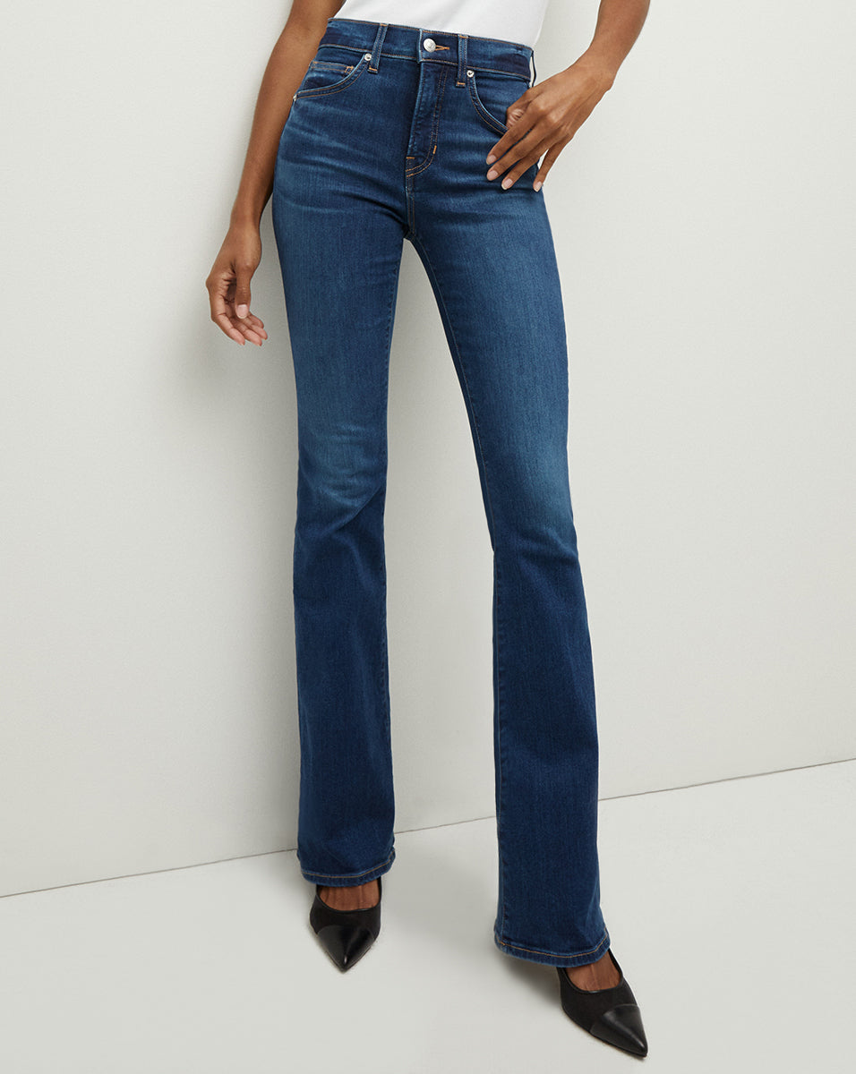 Veronica Beard - Bright Blue Beverly High Rise Skinny Flare Jean