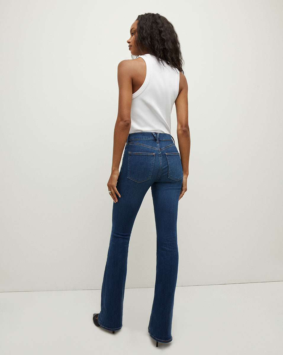 Veronica Beard - Bright Blue Beverly High Rise Skinny Flare Jean