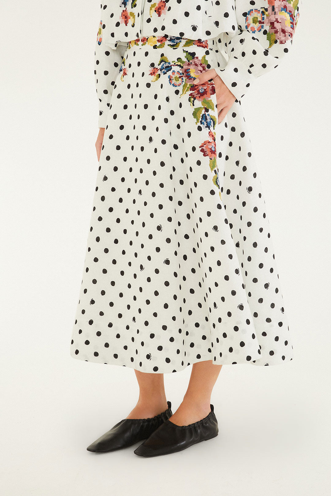 GRANDMA DOTS OFF-WHITE SKIRT