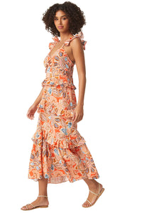 MISA - Tangerine Flora Morrison Dress