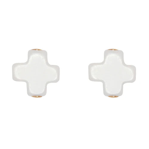 Signature Cross Stud - Off White