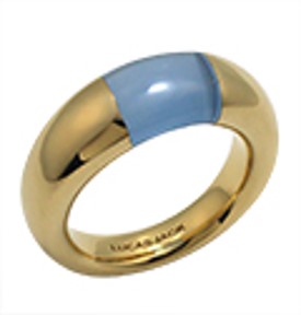 Gold Band Blue Section Ring