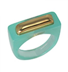 Square Face Gold Line Menthol Ring