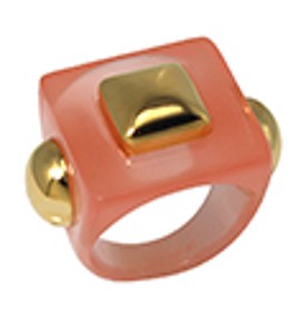 Gold Lobster Tri-Bubble Square Ring