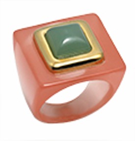 Lobster Double Square Jade Ring