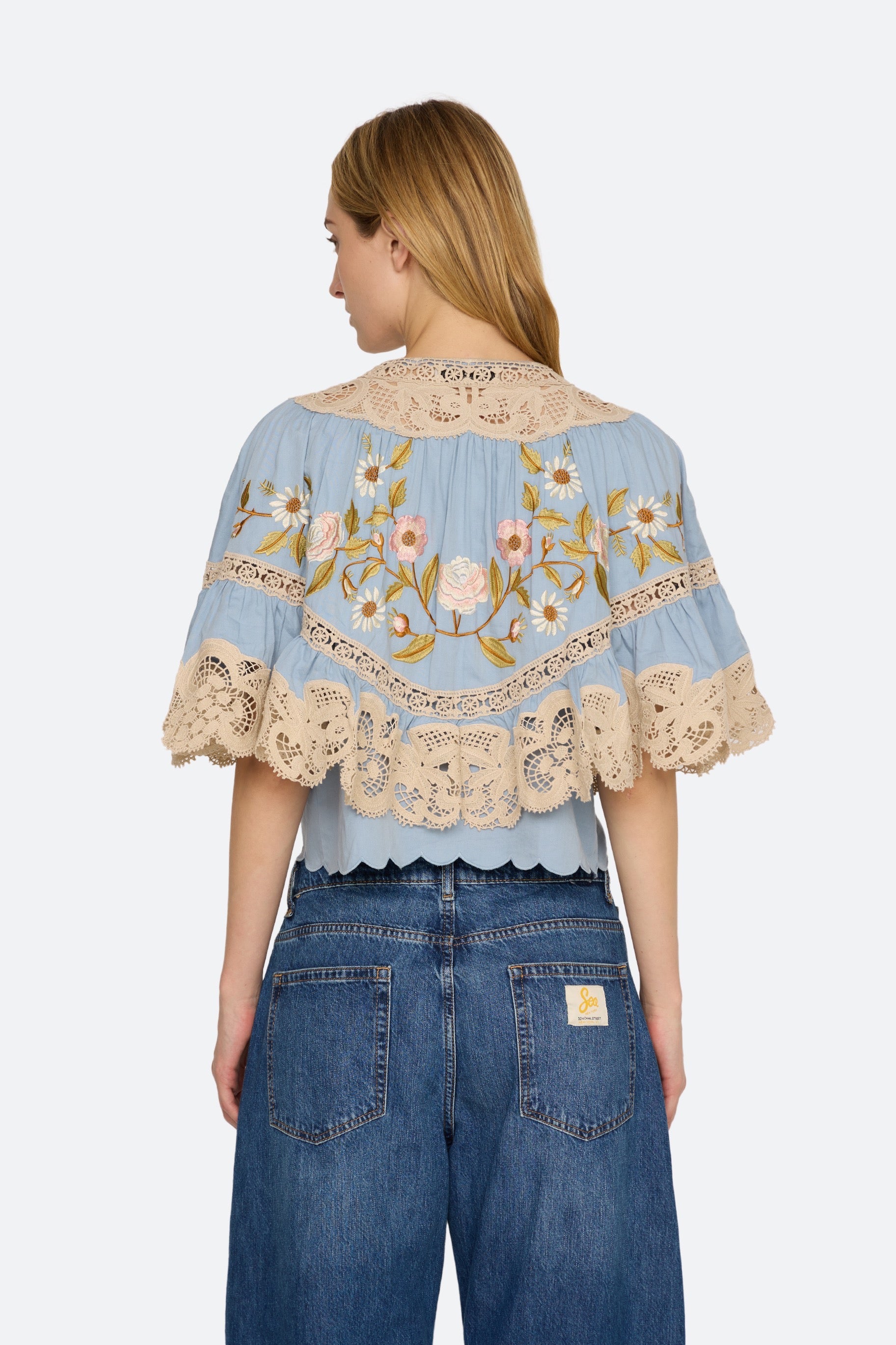 SHIRA EMB CAPE BLOUSE (D2)