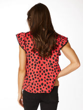 Load image into Gallery viewer, Stewart Simmons - Red + Black Ruffle Sleeve Tank