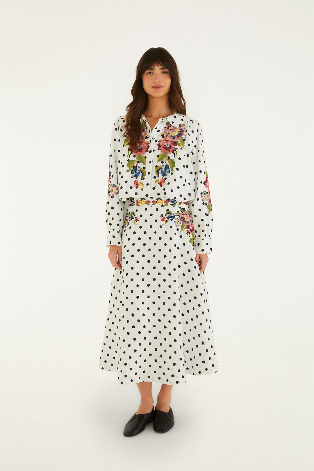 GRANDMA DOTS OFF-WHITE SKIRT