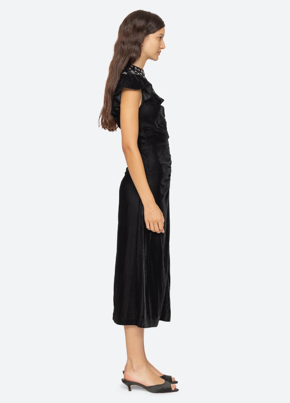 Caryl Beaded Velvet Dress