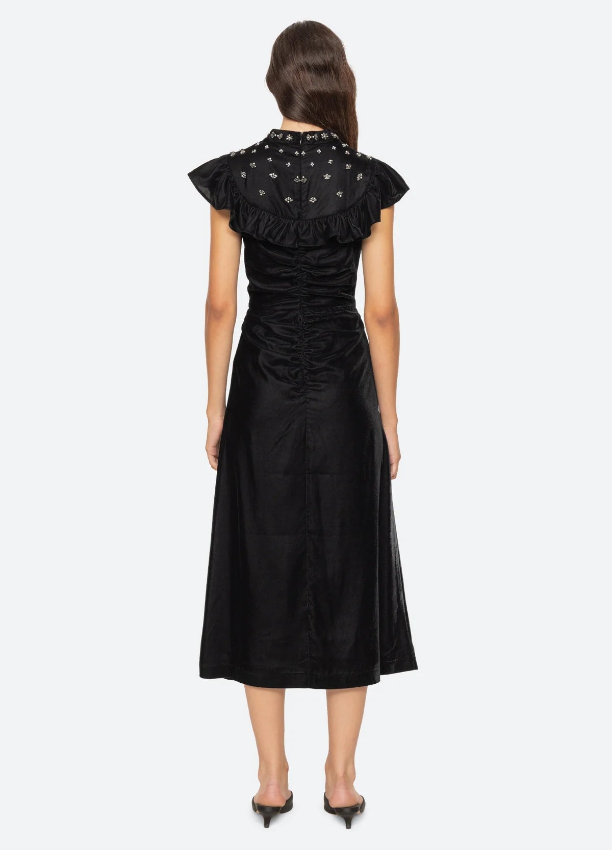 Caryl Beaded Velvet Dress