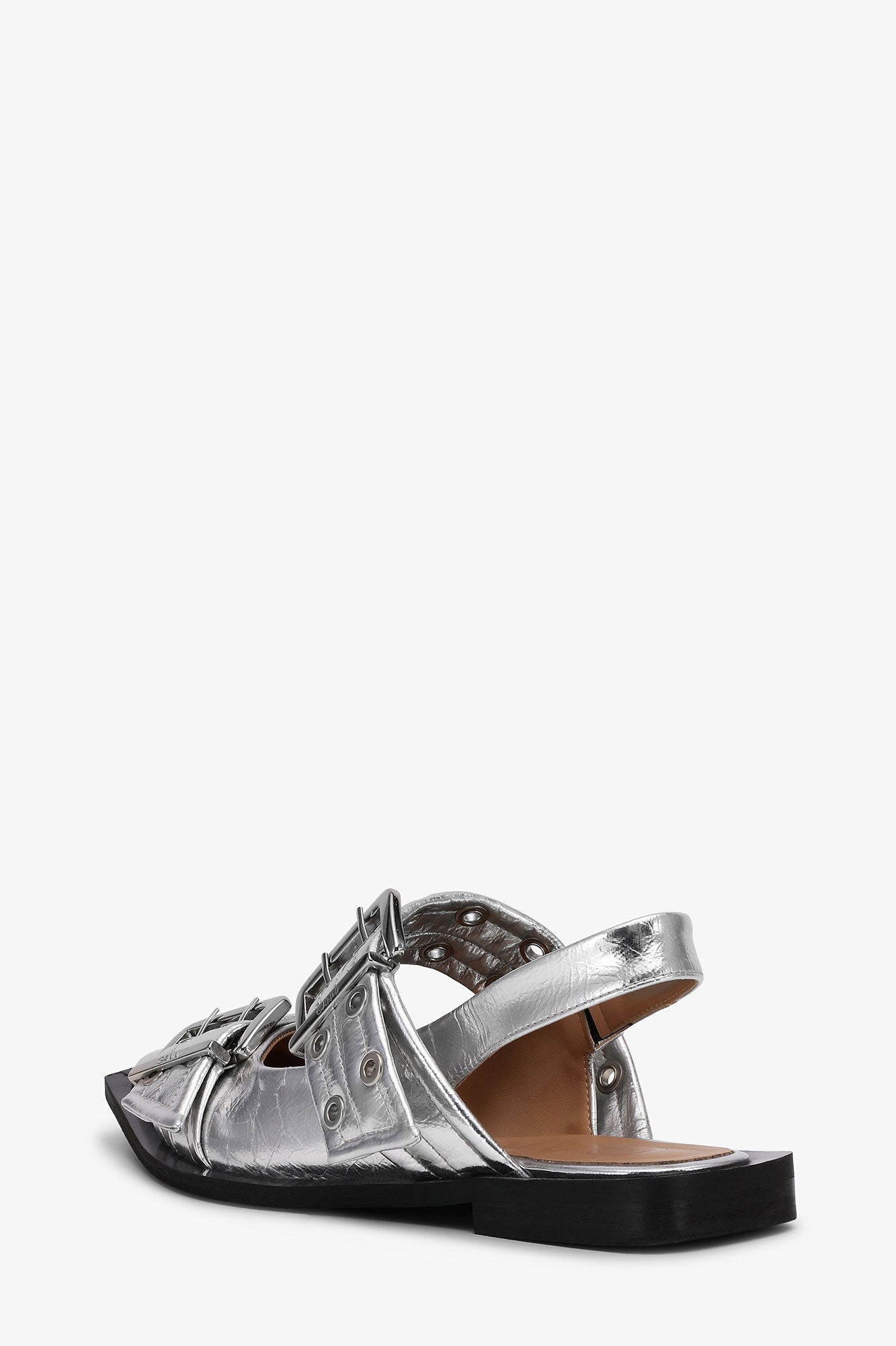 Feminine Buckle Ballerina Metallic