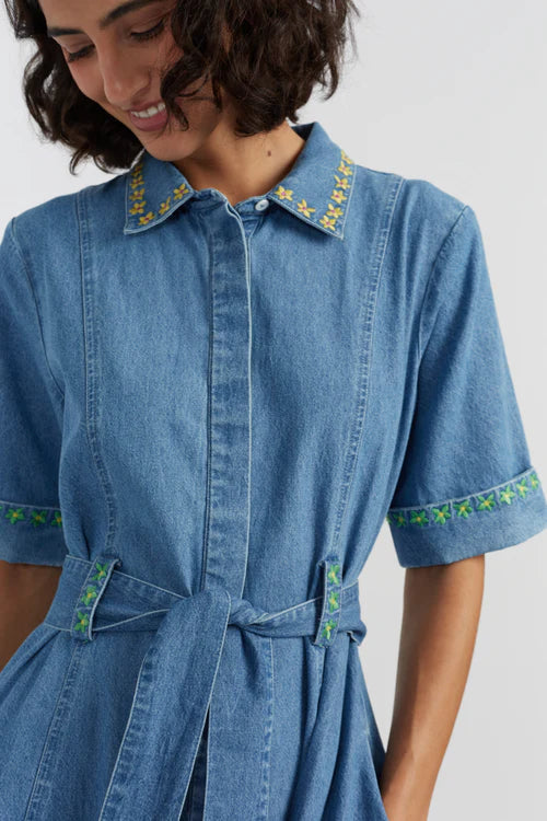 Chambray Buttercup Shirt Dress