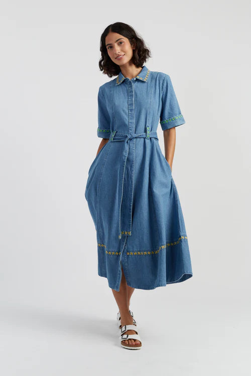 Chambray Buttercup Shirt Dress