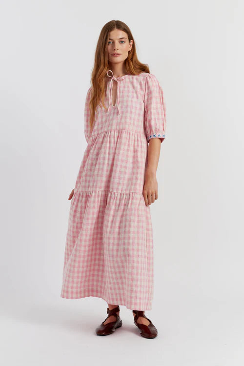 Gingham Daisy Day Dress