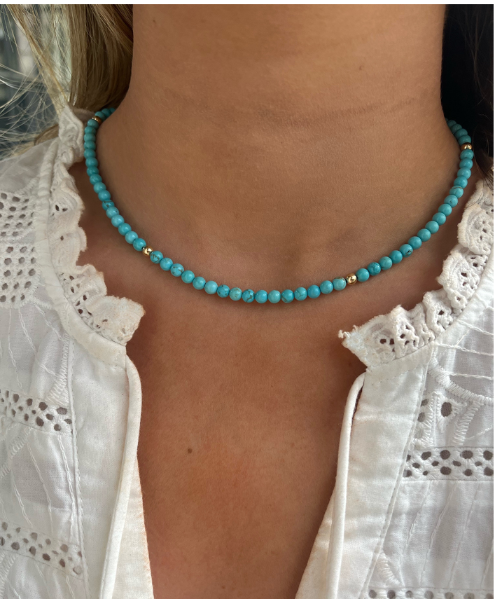 Liv James - Mini Turquoise Round Necklace (AN)