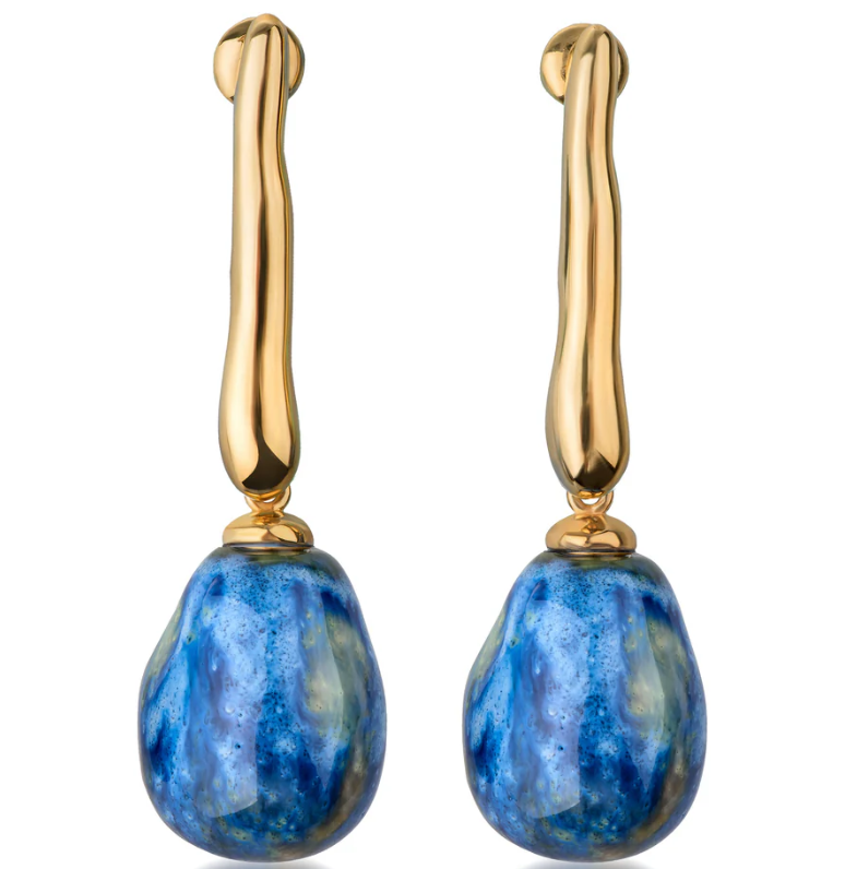 Fluid Earrings with Drop