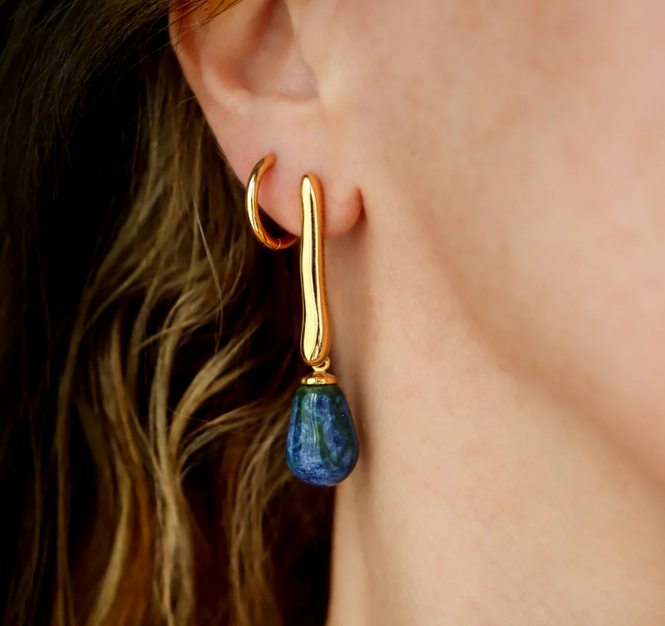 Fluid Earrings with Drop