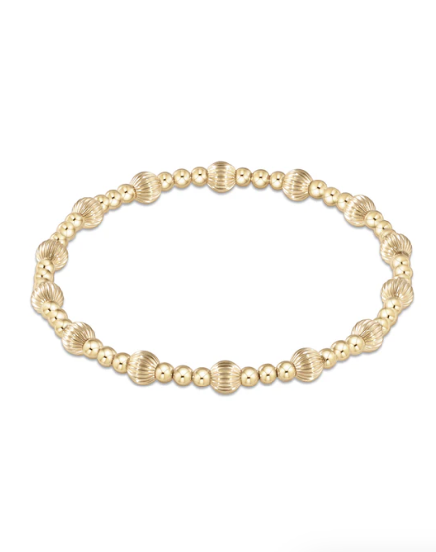Dignity Sincerity Pattern 5mm  Bead Bracelet - Gold